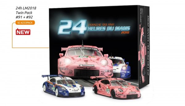 Slotcar 1:32 analog Twin-Pack SCALEAUTO Le Mans 2018 RSR No. 91 &amp; No. 92 Special Edition Box m.2 Autos