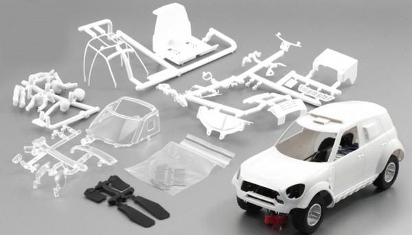 Slotcar 1:32 Bausatz analog Raid 4x4 All4 Dakar White Kit